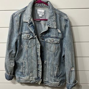 Old Navy distressed over sized denim jacket